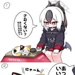 This is a pixiv picture whose title is 猫にインタビューカヨコ.
