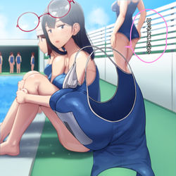This is a pixiv picture whose title is プールの透明委員長.