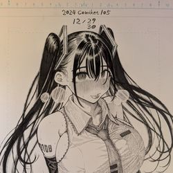 This is a pixiv picture whose title is ミクちゃんコス乙葉ちゃん.