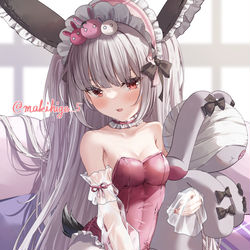 This is a pixiv picture whose title is 兎主は遊戯も精勤につき.