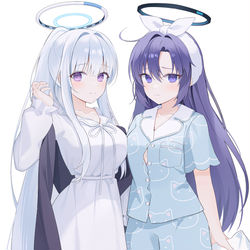 This is a pixiv picture whose title is 🤍💜.