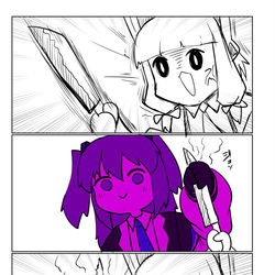 This is a pixiv picture whose title is 毒ユウカVSデスモモイ.