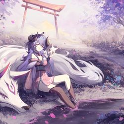 This is a pixiv picture whose title is 狼是S级好朋友，人类差不多是C+.