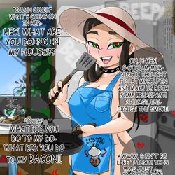 This is a pixiv picture whose title is Fuda Hana and the Bacon.