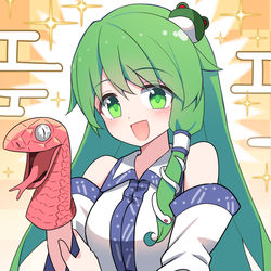 This is a pixiv picture whose title is 2025年初描き！早苗さん描いてみた！.