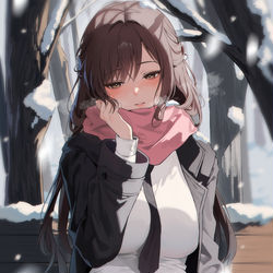 This is a pixiv picture whose title is 寒いな....