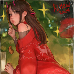 This is a pixiv picture whose title is bye bye 2024.