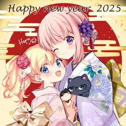 This is a pixiv picture whose title is Happy New Year 2025.