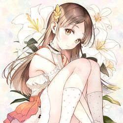 This is a pixiv picture whose title is 百合と倉本千奈.