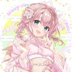 This is a pixiv picture whose title is あけおめ🌸.
