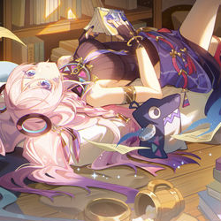 This is a pixiv picture whose title is 📚🍺.