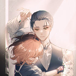 This is a pixiv picture whose title is 「最後まで一緒に居てね」.