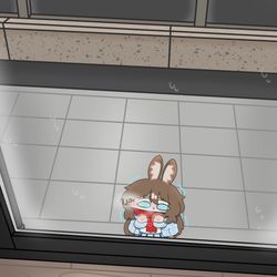 This is a pixiv picture whose title is ヽ`､ヽ`(。・︿ ・。)ヽ`､ヽ  Let me in!!!!.