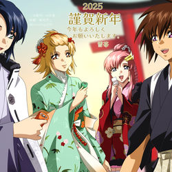This is a pixiv picture whose title is 2025 お正月イラスト.