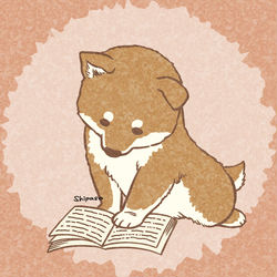 This is a pixiv picture whose title is 子犬時代シバ！.