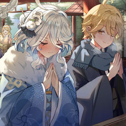 This is a pixiv picture whose title is Shrine visit.