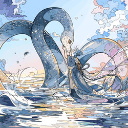 This is a pixiv picture whose title is 末広がりを願う.