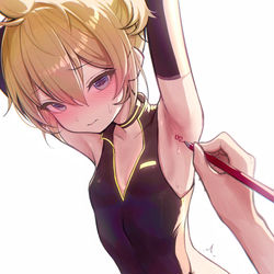 This is a pixiv picture whose title is 鏡音.