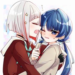 This is a pixiv picture whose title is つづさや　耳噛み開運.