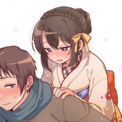 This is a pixiv picture whose title is あてずっぽキョンハル2025.