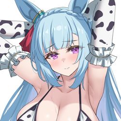 This is a pixiv picture whose title is 牛柄ビキニアルダンさん.