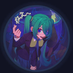 This is a pixiv picture whose title is モニタリング 初音ミク.