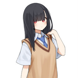 This is a pixiv picture whose title is 目隠れJKちゃん.