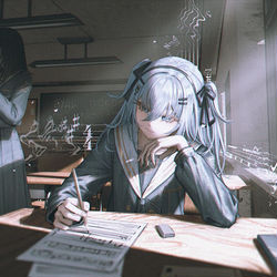 This is a pixiv picture whose title is 授業の休憩時間.