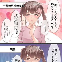 This is a pixiv picture whose title is 【相談編】女性は男性器に大きさを求めていないって本当❓.