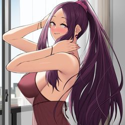 This is a pixiv picture whose title is 朝っぱらから全力で誘惑してくるギャル☀️.