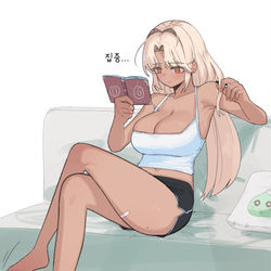 This is a pixiv picture whose title is 야!불독! 겨드랑이 보인다 너.