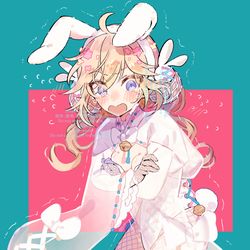 This is a pixiv picture whose title is 【skeb】金髪白バニーさん【よその子】.