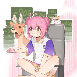 This is a pixiv picture whose title is 🦌👧😾.