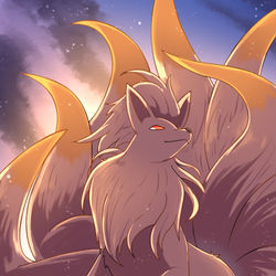 This is a pixiv picture whose title is キュウコン.
