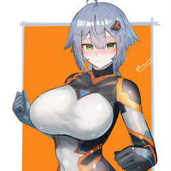 This is a pixiv picture whose title is ド〇キで買ったコロサス風コスプレを着せされるコロサスちゃん.