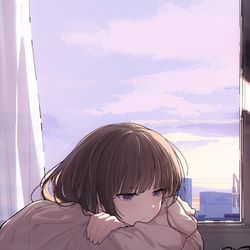 This is a pixiv picture whose title is 井芹仁菜不登校后，开始发呆.