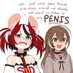This is a pixiv picture whose title is mumei's retort.