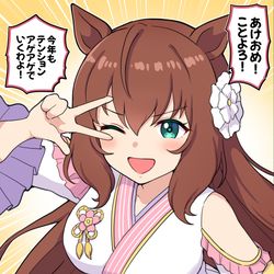 This is a pixiv picture whose title is 年明けから元気なマルゼンさん.
