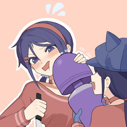 This is a pixiv picture whose title is 只是在战斗的帽子米塔和疯狂米塔.