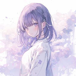 This is a pixiv picture whose title is 『purple』.