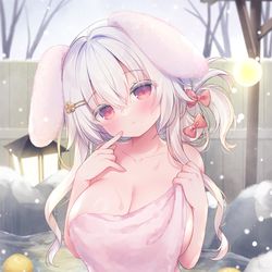 This is a pixiv picture whose title is ぽかぽかアルビノ桜ちゃん.