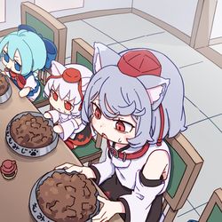This is a pixiv picture whose title is ふもふもフード.