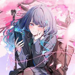 This is a pixiv picture whose title is 『主人公の幼馴染が、脇役の俺にグイグイくる』.
