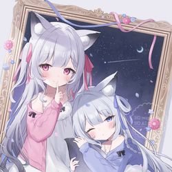 This is a pixiv picture whose title is ふわふわなきつねちゃんたち💖.