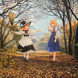 This is a pixiv picture whose title is 話は尽きない.