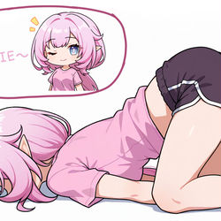 This is a pixiv picture whose title is Elysia faceplant~.