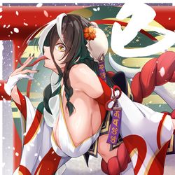 This is a pixiv picture whose title is 巳年蓮ちゃん.