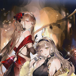 This is a pixiv picture whose title is 鸭滑姐妹.
