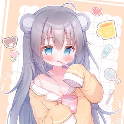 This is a pixiv picture whose title is パジャマ姿でねむねむ準備中🧸🪥.