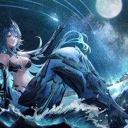 This is a pixiv picture whose title is Lamia🌊.